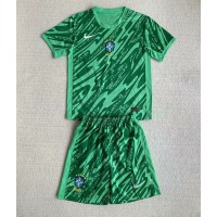 Camisa de Futebol Brasil Goleiro Equipamento Secundário Infantil Copa America 2024 Manga Curta (+ Calças curtas)